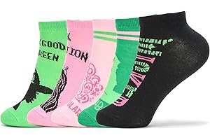 Wicked womens Elphaba and Glinda 5 Pack No Show Ankle Socks
