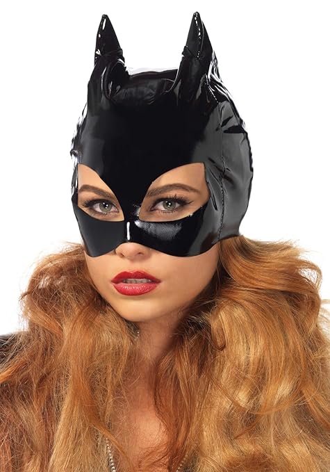 Leg Avenue V1013 - Vinyl Cat Woman Mask , Einheitsgröße (Schwarz)