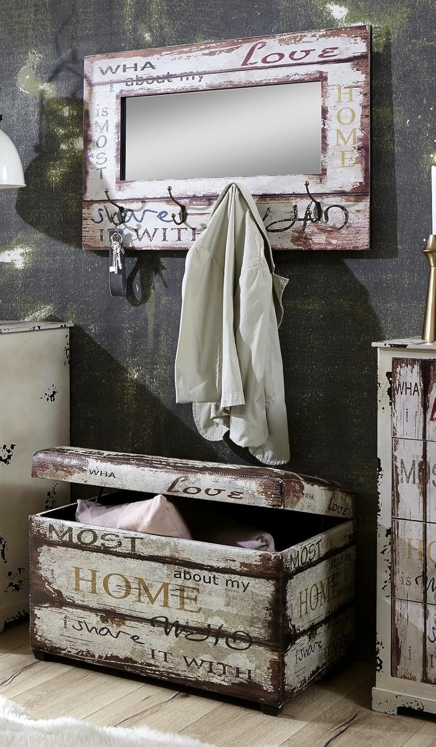 Espejo perchero vintage | Percheros de pared, percheros de pie...