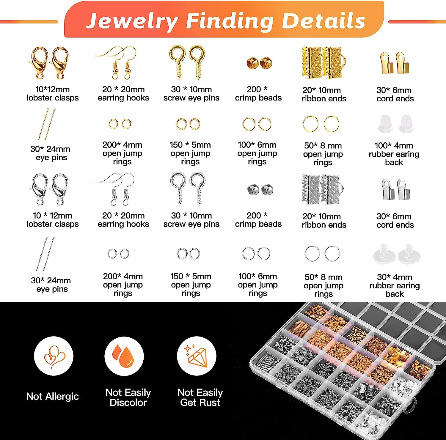Giwaelro Jewelry Making Kit for Adults, Jewelry Making Supplies with Pliers, Wires, Findings, Necklace Chains, Magnifier and Storage Bag