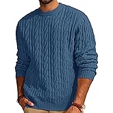 PJ PAUL JONES Mens Sweater Crewneck Cable Knit Pullover Sweater Casual Twist Textured Sweaters