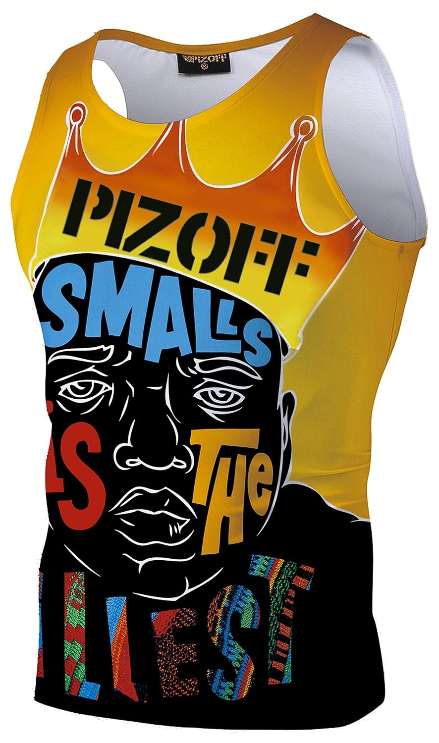 Pizoff(ピゾフ) メンズ タンクトップ ロゴ プリント おしゃれ ふさげ 着圧 涼しい コンプレッションAl083-03-L