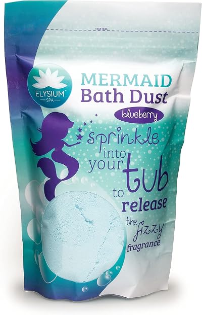 ELYSIUM SPA Mermaid Bath Dust Blueberry Scent 400g Resealable Pack