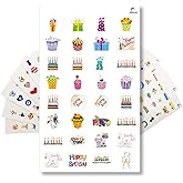 StriveZen Planner Stickers Pack - 512 Cute Stickers, 16 Sheets, Birthday, Self Expression, Doctor Appointment, Productivity, Holiday, Budget, Travel, Health, Daily Chores