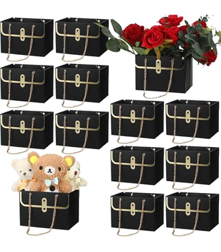 Aazon.co: Glenal 12 Pcs Kraft Paper Flower Gift Box Bouquet Bags Rectangle Flower Waterproof - View #6