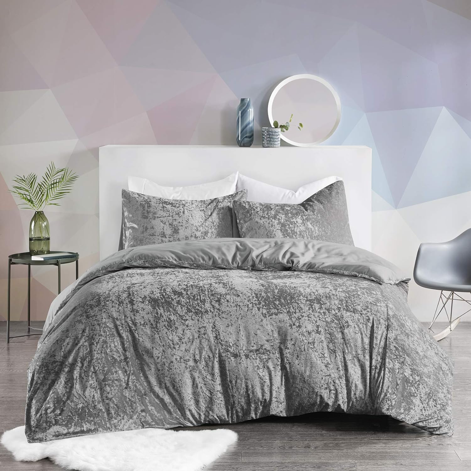 Winter Crushed Velvet Duvet Cover Set Single Size Thick Warm Fabric