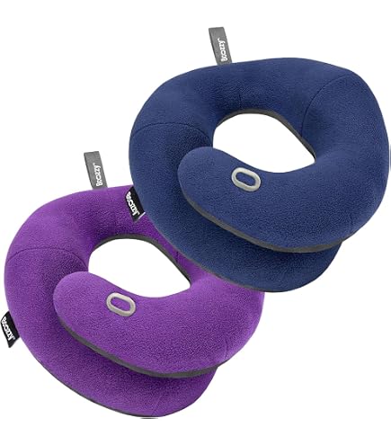 Bcozzy ネックピロー パープル Amazon.com: BCOZZY Travel Neck Pillow 2-Pack – Adult Large Black