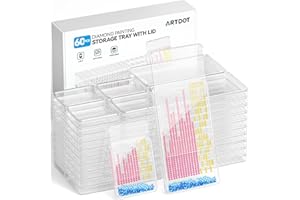 ARTDOT 60-Piece Diamond Art Storage Trays Kits for Adults with Lids, 2-in-1 Stackable Diamond Painting Accessories and Tools