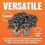 Marksman BARGAINS-GALORE 14ft Heavy Duty Recovery Tow Chain 5/16 Clevis Hooks view 7