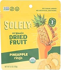 SOLELY Organic Dried Pineapple Rings, Large (Pack of 1) | One Ingredient | Vegan | Non-GMO | No Added Sugar