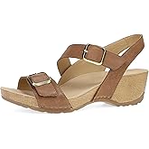 Dansko Trinity Wedge Sandal for Women – Contoured Footbed for All-Day Comfort and Support – Hook & Loop Strap with Buckle Detail – Lightweight Rubber Outsole