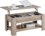 Yaheetech Lift Up Coffee Table with Hidden Storage Gray