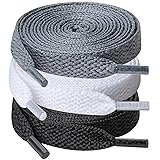 UpUGo 3 Pair Flat Shoe laces, 5/16" Wide Shoelaces