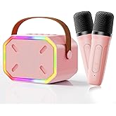 Kids Karaoke Machine for Girls: Portable Mini Karaoke Machine with 2 Wireless Microphones Voice Changer - Gift Ideas Fo 4 5 6 7 8+ Year Old Girls