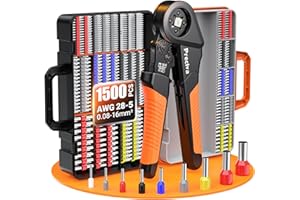 Preciva Ferrule Crimping Tool Kit - AWG 28-5 (0.08-16mm²) Self-Adjustable Ratchet Ferrule Terminals Crimping Tool, Quadrilate
