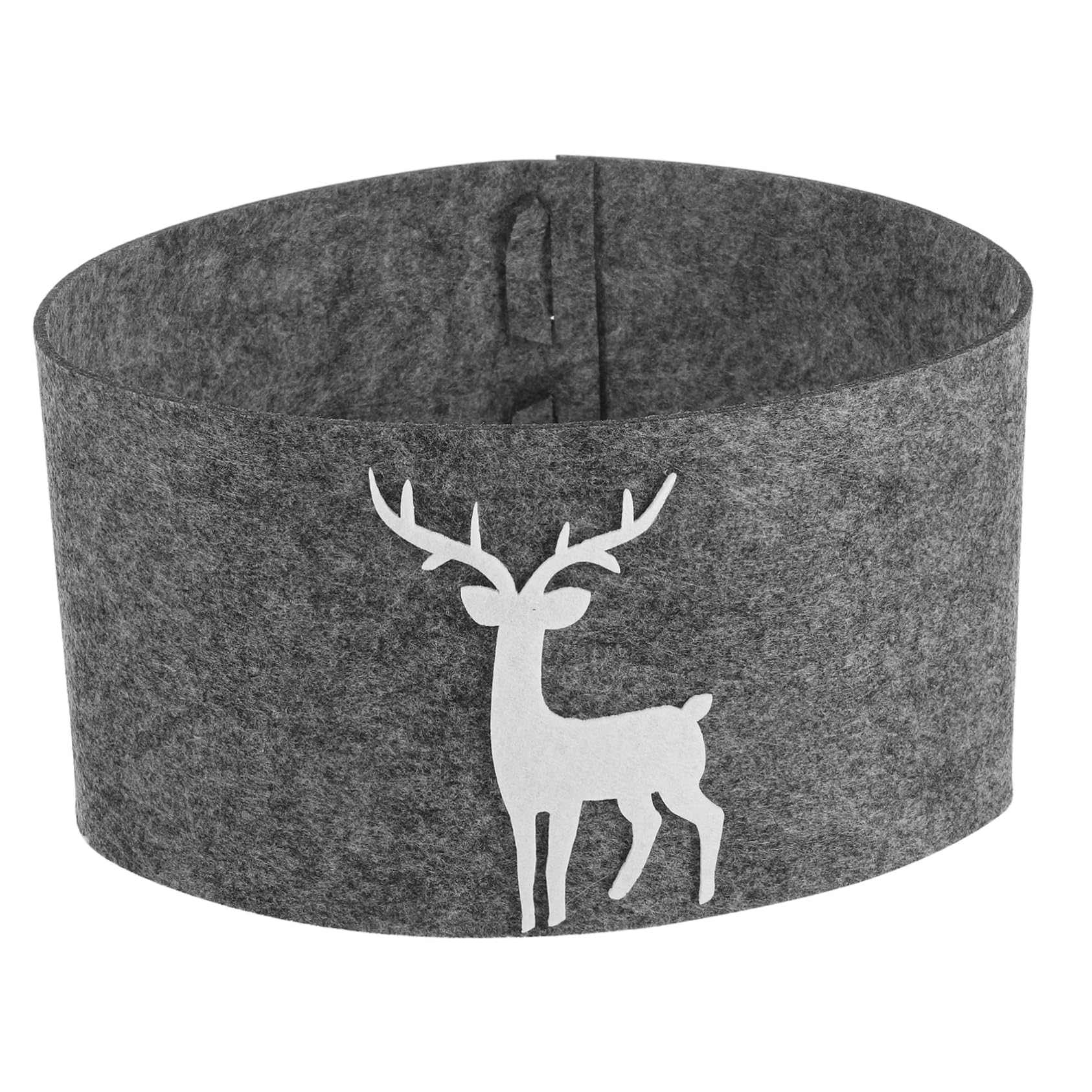 STOBOK Christmas Tree Collar Skirt Felt Reindeer XmasTree Ring Base Stand Cover Mat Farmhouse TreeFoot Cover for Artificial Under Christmas Tree Decoration 60CM