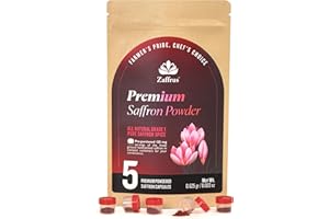 Zaffrus - Premium Saffron Powder for Cooking, Athletes, Specialty Drinks Fans - Pack of 5 (0.625 gr/ 0.022 oz)