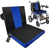 SCRMMQH Soft Wheelchair Seat Cushion for Adults Washable Wheelchair Cushions for Seniors Wheelchair Pads Cushions Thick for Seat Non-Slip and Lumbar Support (Black + Blue)