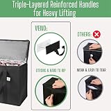 VenO 2Pcs Reusable Large Cooler Bags with Lid 40L Foldable Tote Black view 7