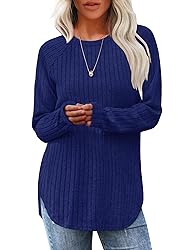 Saloogoe Long Sleeve Shirts for Women Casual Lounge