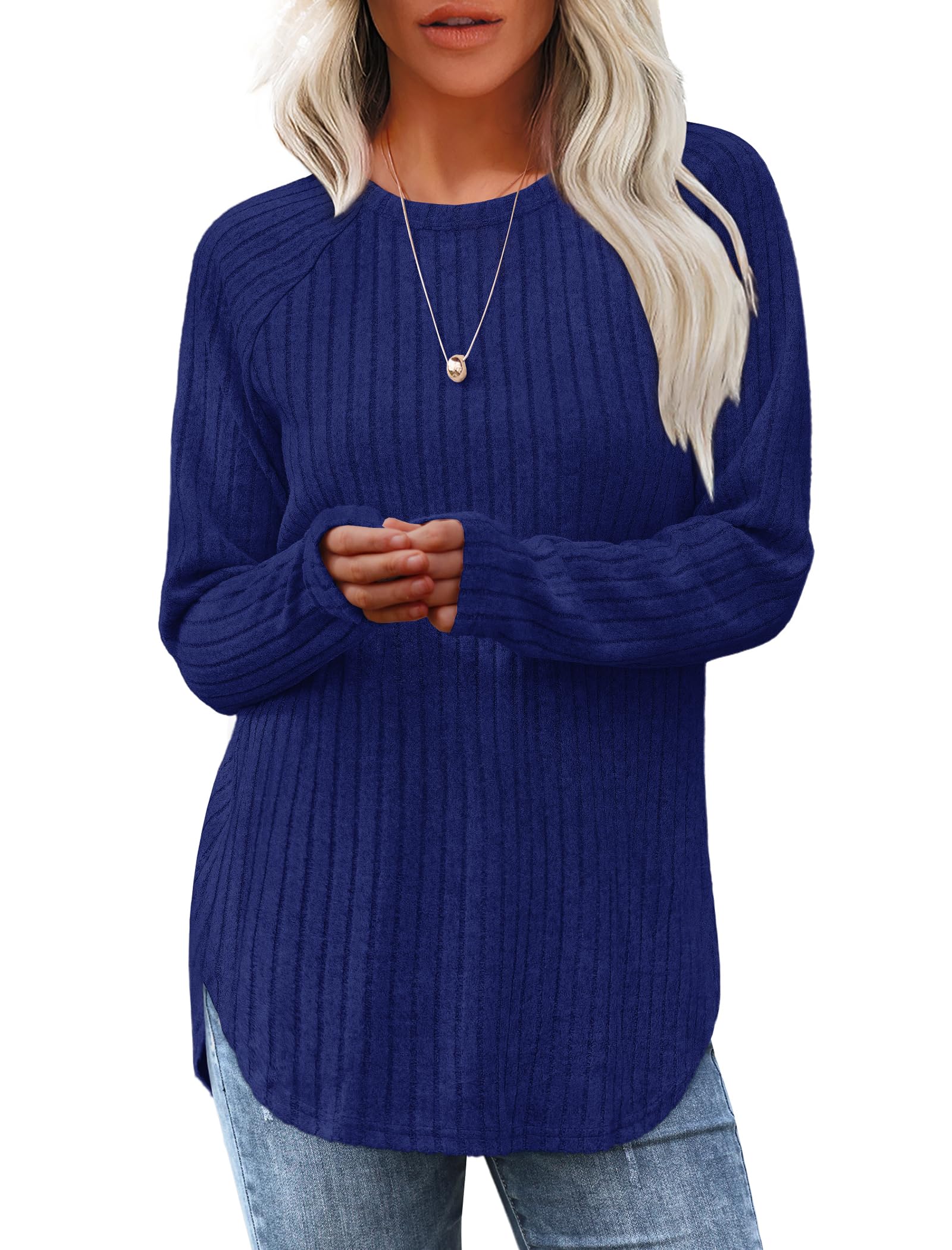 Saloogoe Long Sleeve Shirts for Women Casual Lounge