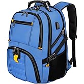 YOREPEK Travel Backpack, Extra Large 50L Laptop Backpacks for Men Women, Water Resistant College Backpack Airline Approved Business Work Bag with USB Charging Port Fits 17 Inch Computers, Cobalt Blue