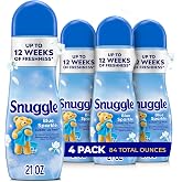 Snuggle In Wash Scent Booster, Blue Sparkle, 21oz, 4-Pack | Fragrance enhancer for clothes, bedding and activewear, HE safe, Bead form, Works in all machines and water temperatures