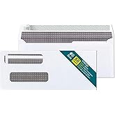 EnDoc #8 Double Window Envelopes Self Seal - Security Check Envelopes - 50 Count - 8 5/8 x 3 9/16 Inches - Designed for QuickBooks Checks, Computer Printed Checks - Privacy Tinted Business Envelopes