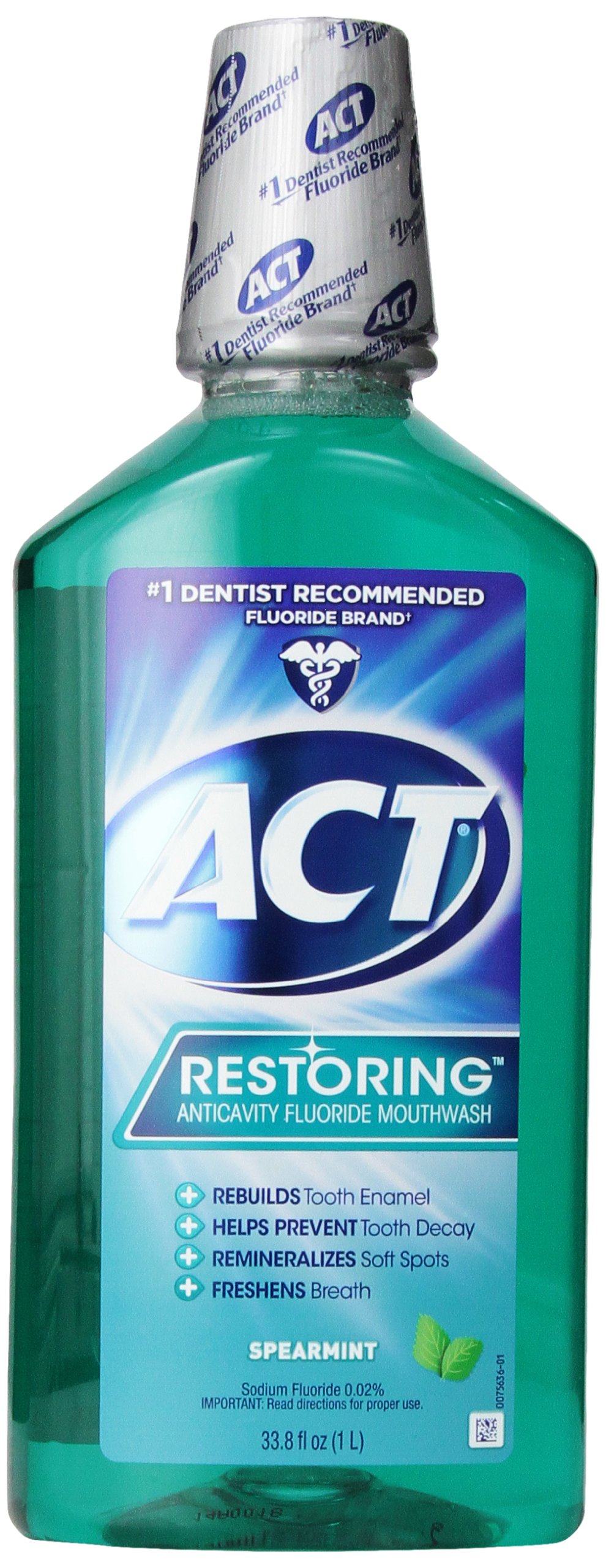 Act Restoring Anti Cavity Fluoride Mouthwash Spearmint 33.8 Ounce