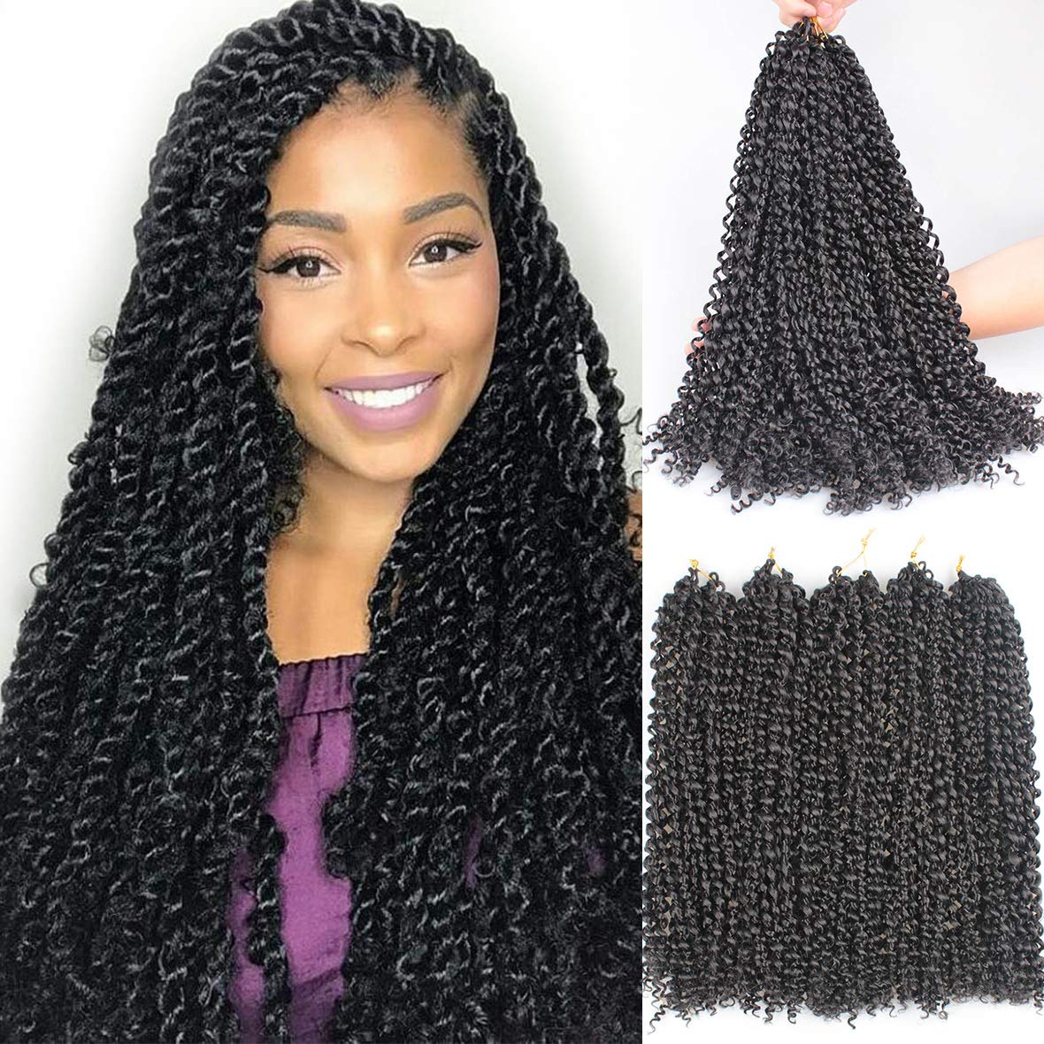 Amazon Com Leeven 6pcs Passion Twist Braiding Hair Natural Black