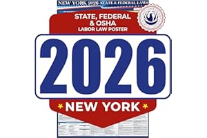 COMPLIANCE AUDIT CENTER 2026 New York State and Federal Labor Law Poster - English Version - OSHA Workplace Compliant - Mandatory Regulations Posting for Employees - All-In-One Required Compliance Posting 17" x 40" Laminated