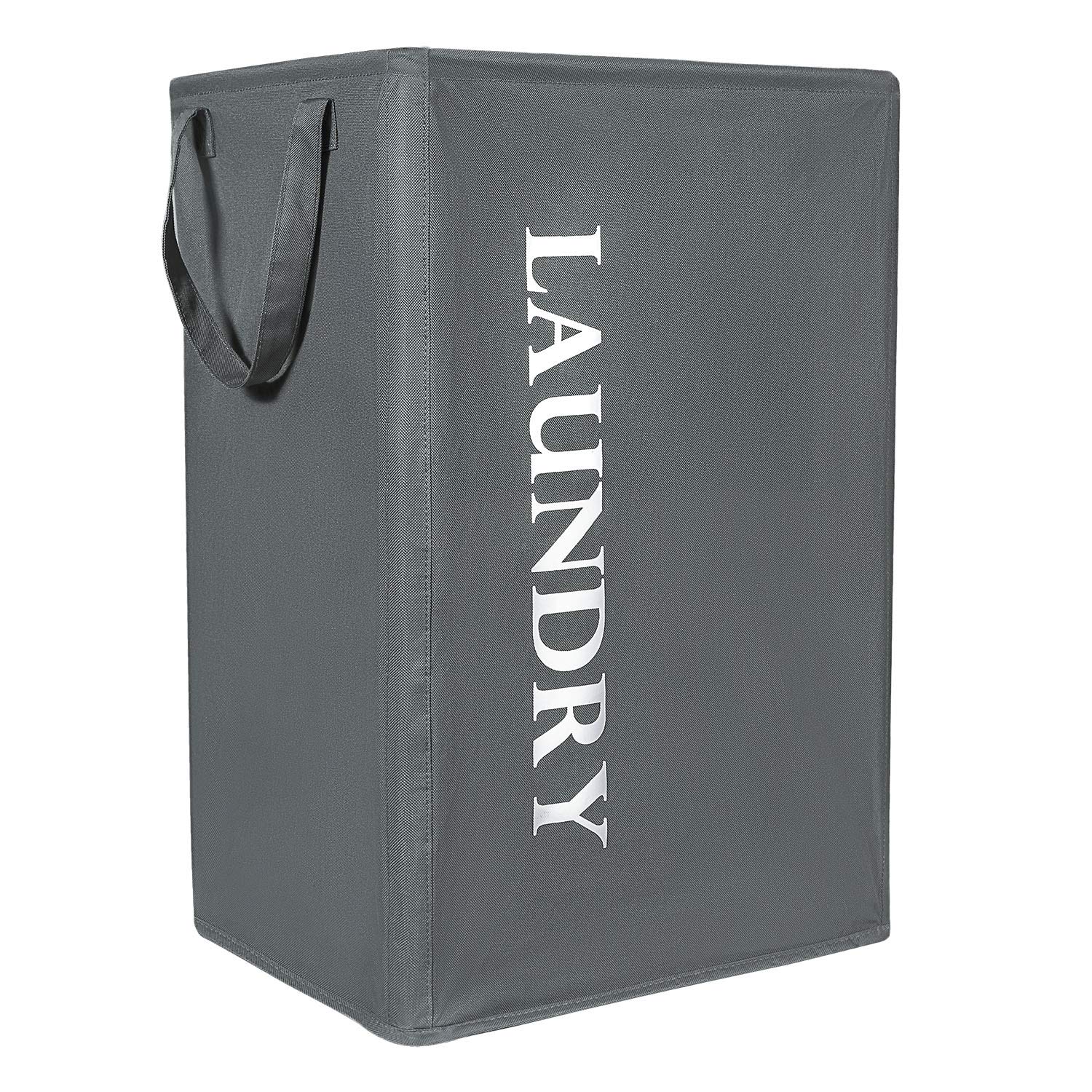 Chrislley Collapsible Laundry Basket with Handles Large Rectangular Laundry Bin 600D Oxford Fabric Waterproof Laundry Hamper 59 * 32 * 39 cm (Gray)