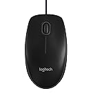 Logitech B100 800dpi Optical Basics 3-button Ambidextrous USB Mouse