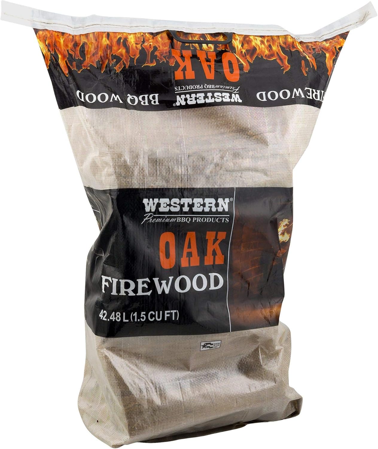 Western Premium BBQ Kiln Dried Hickory Wood Mini Logs with Robust Flavor for Barbecue Smokers or Grills, 1.5 Cubic Feet : Garden & Outdoor