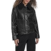 Levi's Women's Relaxed Faux Leather Aviator Jacket With Removable Sherpa Collar