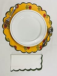 Ridhi Pestal Orange Bo-ho Round Place Mat Double