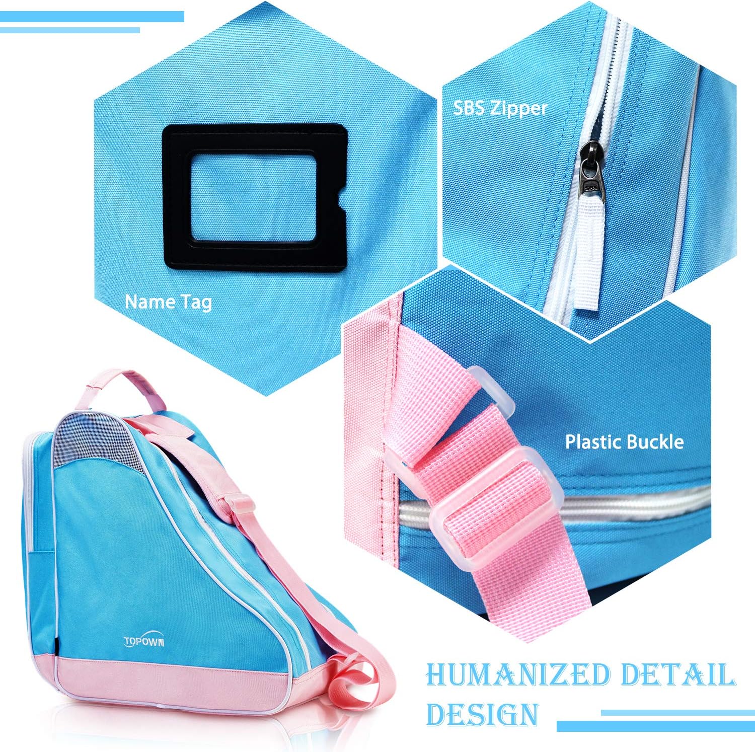 TOPOWN Ice Skate Bag Roller Skates Bag for Men Inline Skate Bag for Women Roller Skate Bag Premium Ice Skate Bag for Child/Adult Up to Size 12(US) : Sports & Outdoors