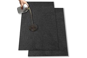 Yesland 2 Pcs Garage Floor Mat, 32 X 60 Inch Cart Mat for Garage Under Car Waterproof Rubber Backing Layer Mat, Black Oil Abs