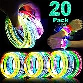 20 Pack LED Glow Bracelets Party Favors for Kids Glow in The Dark Party Supplies, LED Bracelet Light Up Toys Neon Valentines Day Birthday Wedding Gifts, Goodie Bags Stuffers, Classroom Games Prizes