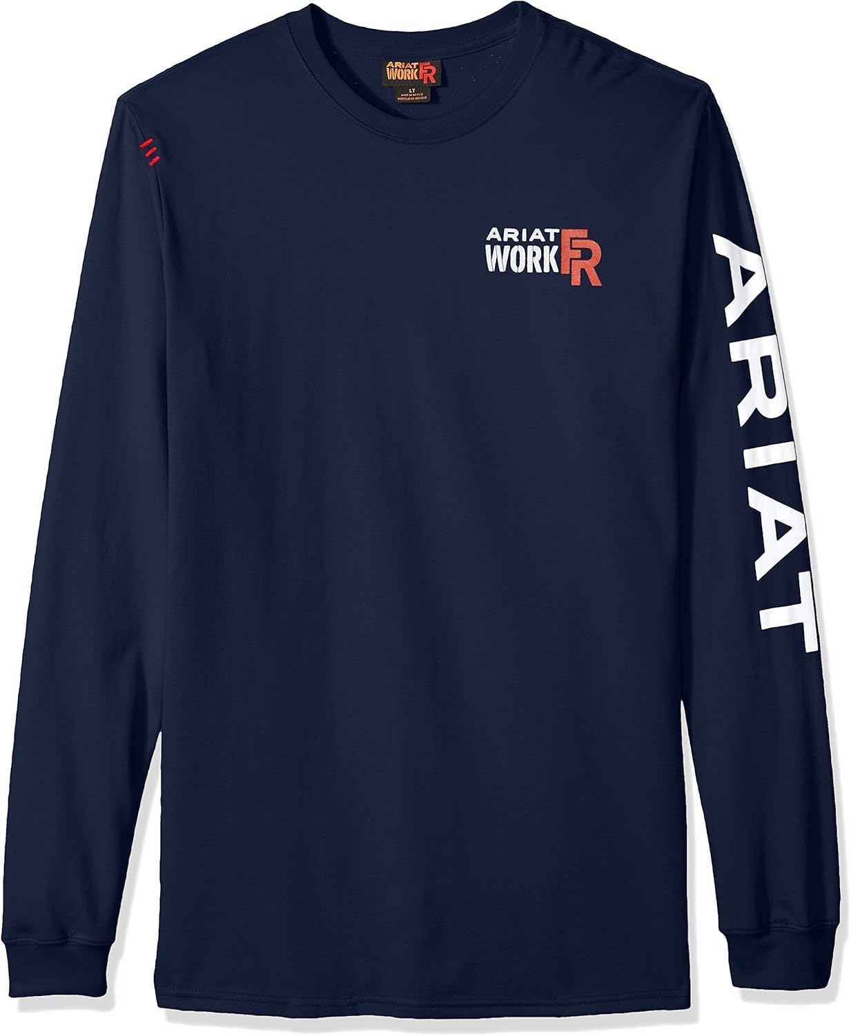 ARIAT Men's Big and Tall Flame Resistant Long Sleeve Logo Work Crewhenley Shirt: Clothing