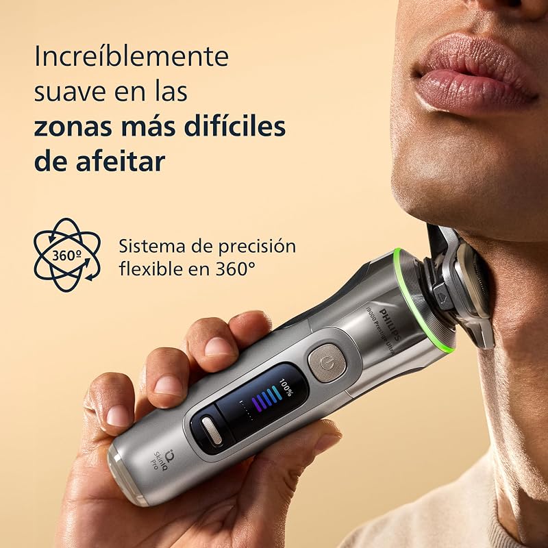 i9000 Prestige Ultra, Afeitadora Eléctrica Hombre, Máquina de Afeitar Barba Seco y Húmedo, SkinIQ Pro, Base de Carga, Recargable, Estuche, Centro de limpieza, Recortador, Naricero, XP9404/38