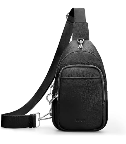 New! Kattee Women\'s Sling Bag Crossbody Backpack RFID Black 13x9x5 Amazon.com | Kattee Leather Crossbody Sling Bag for Women  main image 4