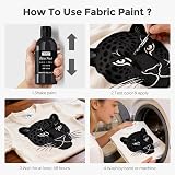 Nicpro Black Fabric Paint 8.45 oz 250 ml Permanent Textile Paint for Fabric view 4