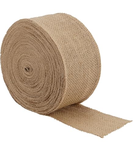 Natural Burlap Ribbon And Jute Twine Set - 3x11 Yard Fabric Ribbon With 109 Yard String For Crafting And Decor