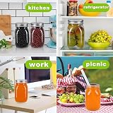 Hniuyun 12 Pack 16 oz Glass Regular Mouth Mason Jars with Lids, Clear view 6