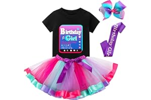 Tutu and Sian Birthday Girl Outfit Party Costume – Hair Bow, Shirt, Tutu Dress, Satin Sash