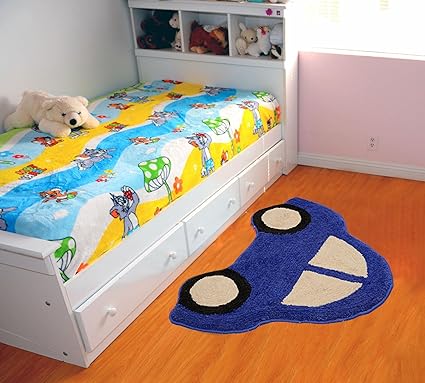 Saral Home Kids Soft Microfiber Mat (Blue, 45x70cm)