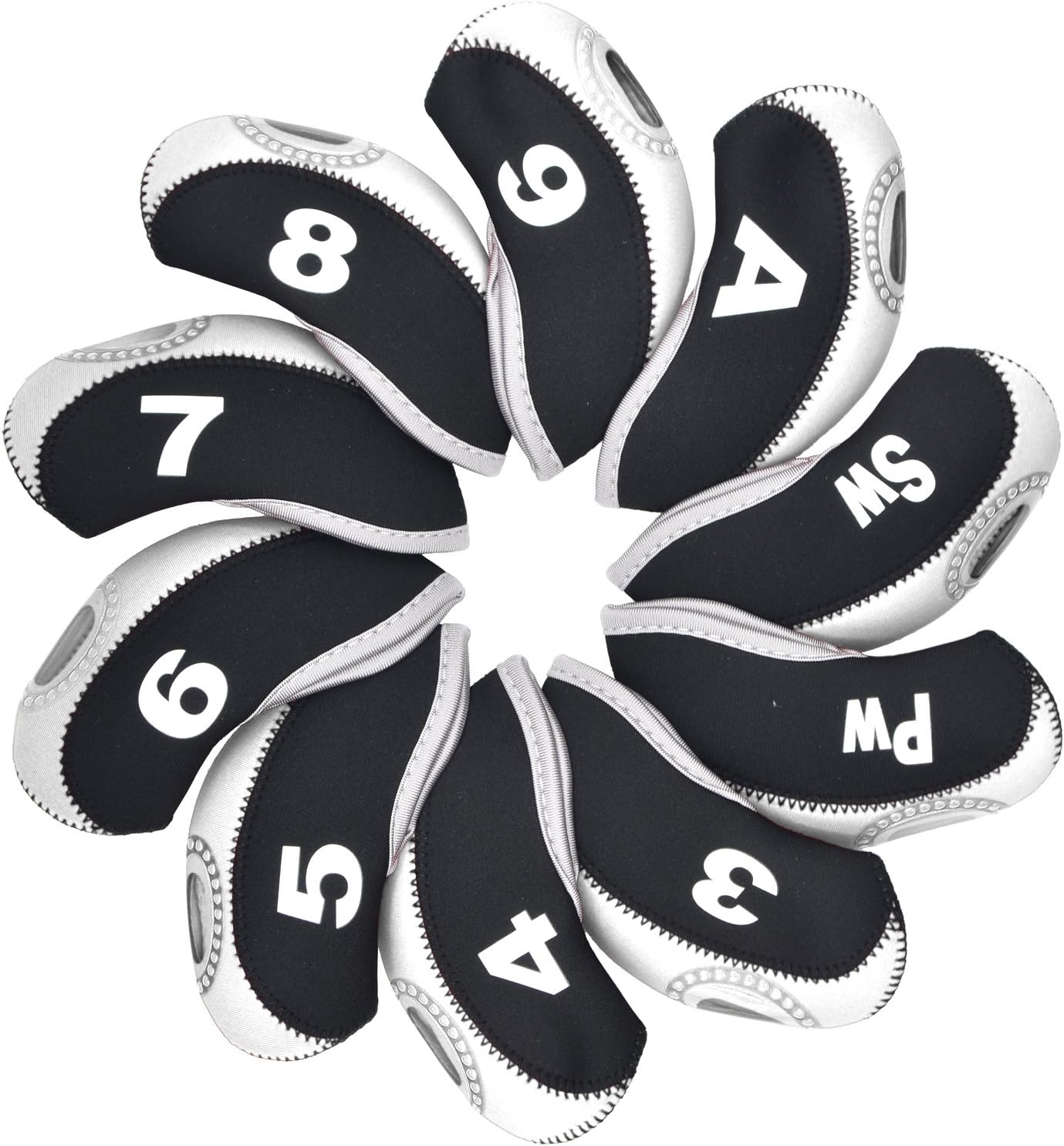 Golf Irons Club Head Covers Wedge Iron Protective Head Cover with Golf White & Blue US Flag Neoprene