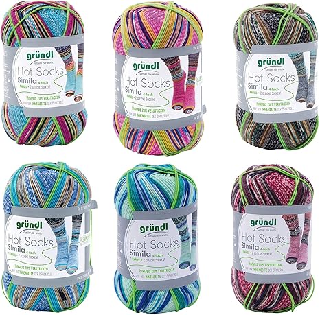Theofeel 6x 100g Sockenwolle Paket Grundl Hot Socks Simila 03 Mit Anleitung Und Grossentabelle 2 Gleiche Identische Socken Stricken Amazon De Kuche Haushalt