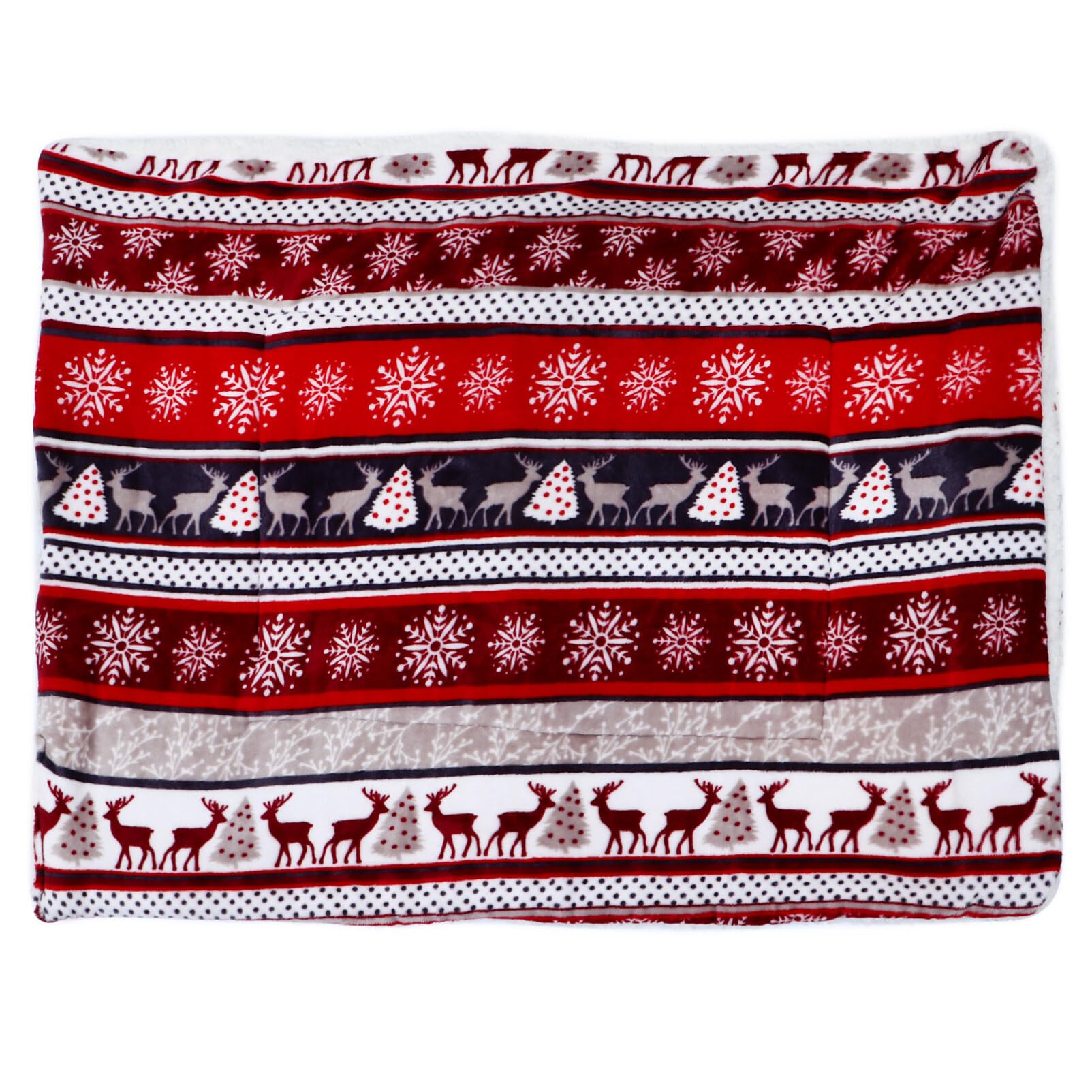 POPETPOP Christmas Pet Blanket Soft Flannel Pet Warm Blanket Reindeer Cat Thermal Blanket for Small Medium Dog Cats ()